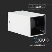 GU 10 Fitting Square White + Black