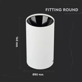 GU 10 Fitting Round White + Black