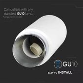 GU10 Fitting Gypsum Metal With Matt Chrome Bottom