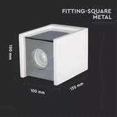 GU 10 Fitting Gypsum Surface With Chrome Bottom Square