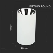 GU 10 Fitting Round White + Chrome