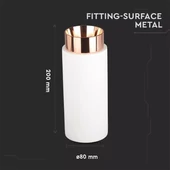 V-TAC GU10 LED falon kívüli lámpatest, fehér+rózsaarany - SKU 3113