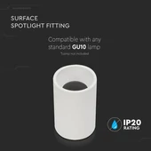 GU10 Surface Mounted Fitting White