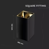 GU 10 Fitting Square Black + Gold