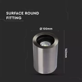 GU10 Fitting Surface Round Satin Nickle