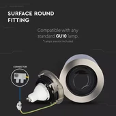 GU10 Fitting Surface Round Satin Nickle