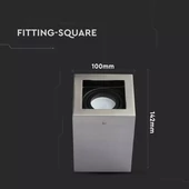 GU10 Fitting Surface Square Satin Nickle