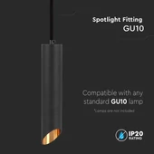 1*GU10 Hanging Pendant Black D:55*300MM