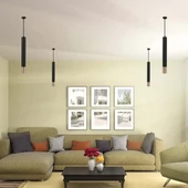 1*GU10 Hanging Pendant Black + Gold D:60*500MM