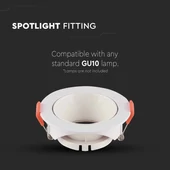 GU10 Fitting Round White Frame + White Reflector