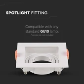 GU10 Fitting Square White