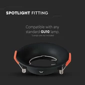 GU10 Fitting Round Black