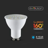 V-TAC GU10 LED spot égő 160 Lm/W, 5W hideg fehér 110° - SKU 2839