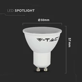 V-TAC GU10 LED spot égő 3 db/csomag 5W természetes fehér 110° - SKU 7270