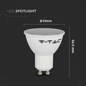 V-TAC GU10 LED spot égő 4.5W hideg fehér 100° - SKU 211687