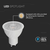 V-TAC GU10 LED spot égő 6W természetes fehér 38° - SKU 21190