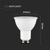 V-TAC GU10 LED spot égő 6W természetes fehér CRI>95 38° - SKU 7498