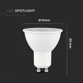 V-TAC GU10 LED spot égő 7.5W meleg fehér 38° - SKU 21875