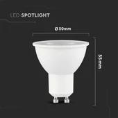 V-TAC GU10 LED spot égő 8W hideg fehér 110° - SKU 874