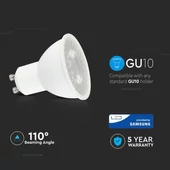 V-TAC GU10 LED spot égő 8W hideg fehér 110° - SKU 874