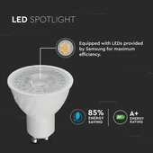 LED Spotlight SAMSUNG CHIP - GU10 6.5W  Ripple Plastic 38° Dimmable 6400K