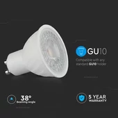 LED Spotlight SAMSUNG CHIP - GU10 6.5W  Ripple Plastic 38° Dimmable 6400K