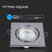 GU10 Housing Square Movable Chrome