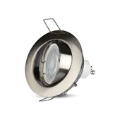 V-TAC GU10 LED spot lámpa keret, matt króm billenthető lámpatest - SKU 3588