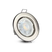 V-TAC GU10 LED spot lámpa keret, matt króm fix lámpatest - SKU 3585