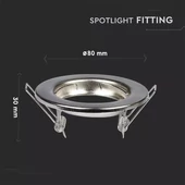 V-TAC GU10 LED spot lámpa keret, matt króm fix lámpatest - SKU 3585