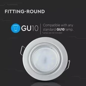 V-TAC Twist-To-Open GU10 LED spotlámpa keret, alumínium szürke fix lámpatest - SKU 3644