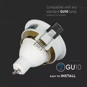 GU10 Fitting White+Gold Round VT-872