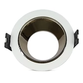 GU10 Fitting White+Gold Round VT-872