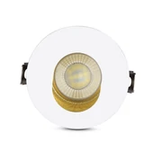 V-TAC GU10 LED spotlámpa keret, fehér+arany billenthető lámpatest - SKU 3162