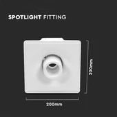 GU10 Fitting Gypsum Designer Ceiling Movable With White Bottom Square