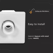 GU10 Fitting Gypsum Designer Ceiling Movable With White Bottom Square