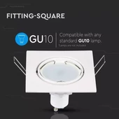 GU10 Fitting Square Movable White