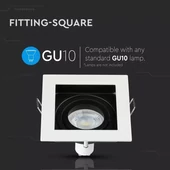 GU10 Fitting Square White