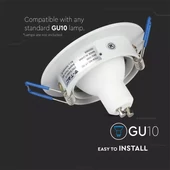 V-TAC GU10 LED spotlámpa keret, fehér billenthető lámpatest - SKU 3599