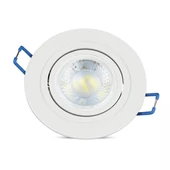 V-TAC GU10 LED spotlámpa keret, fehér billenthető lámpatest - SKU 3599