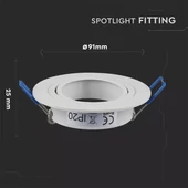 V-TAC GU10 LED spotlámpa keret, fehér billenthető lámpatest - SKU 3599