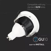 GU10 Fitting Half Circle White + Black