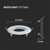 GU10 Round Spotlight Fitting White 2 pcs/box  Ф93