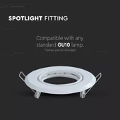 GU10 Round Spotlight Fitting White 2 pcs/box  Ф93