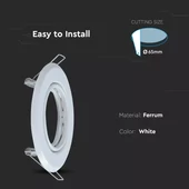 GU10 Round Spotlight Fitting White 2 pcs/box  Ф93