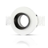 GU10 Fitting Gypsum White Recessed Light With Black Metal Round