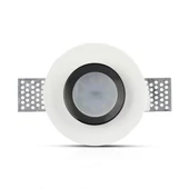 GU10 Fitting Gypsum White Recessed Light With Black Metal Round