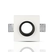 GU10 Fitting Gypsum White Recessed Light With Black Metal Square