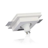 GU10 Fitting Gypsum White Recessed Light With Black Metal Square