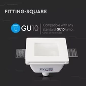 GU10 Fitting With Frost Gllass Square - NEW